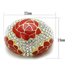 Load image into Gallery viewer, TK1728 - IP Gold(Ion Plating) Stainless Steel Ring with Top Grade Crystal  in Clear