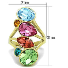 Load image into Gallery viewer, TK1729 - IP Gold(Ion Plating) Stainless Steel Ring with Top Grade Crystal  in Multi Color