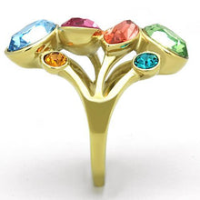 Load image into Gallery viewer, TK1729 - IP Gold(Ion Plating) Stainless Steel Ring with Top Grade Crystal  in Multi Color