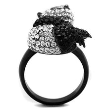 Load image into Gallery viewer, TK1735 - Two-Tone IP Black Stainless Steel Ring with Top Grade Crystal  in Black Diamond