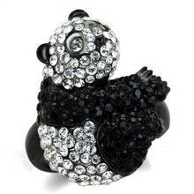 Load image into Gallery viewer, TK1735 - Two-Tone IP Black Stainless Steel Ring with Top Grade Crystal  in Black Diamond