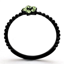 Load image into Gallery viewer, TK1739 - IP Black(Ion Plating) Stainless Steel Ring with Top Grade Crystal  in Peridot