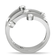 Load image into Gallery viewer, TK173 - High polished (no plating) Stainless Steel Ring with Top Grade Crystal  in Clear