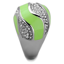 Load image into Gallery viewer, TK1741 - High polished (no plating) Stainless Steel Ring with Top Grade Crystal  in Clear