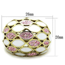 Load image into Gallery viewer, TK1742 - IP Gold(Ion Plating) Stainless Steel Ring with Top Grade Crystal  in Light Rose