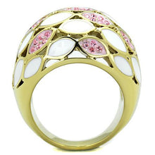 Load image into Gallery viewer, TK1742 - IP Gold(Ion Plating) Stainless Steel Ring with Top Grade Crystal  in Light Rose