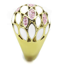 Load image into Gallery viewer, TK1742 - IP Gold(Ion Plating) Stainless Steel Ring with Top Grade Crystal  in Light Rose