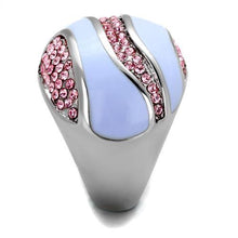 Load image into Gallery viewer, TK1744 - High polished (no plating) Stainless Steel Ring with Top Grade Crystal  in Light Rose