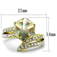 Load image into Gallery viewer, TK1745 - IP Gold(Ion Plating) Stainless Steel Ring with Top Grade Crystal  in Champagne