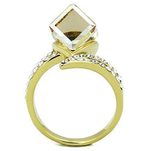 Load image into Gallery viewer, TK1745 - IP Gold(Ion Plating) Stainless Steel Ring with Top Grade Crystal  in Champagne