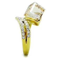 Load image into Gallery viewer, TK1745 - IP Gold(Ion Plating) Stainless Steel Ring with Top Grade Crystal  in Champagne