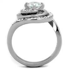 Load image into Gallery viewer, TK1746 - High polished (no plating) Stainless Steel Ring with AAA Grade CZ  in Clear