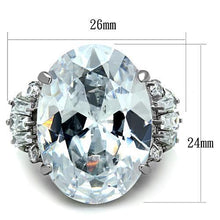 Load image into Gallery viewer, TK1747 - High polished (no plating) Stainless Steel Ring with AAA Grade CZ  in Clear