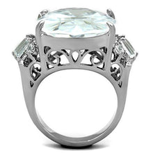 Load image into Gallery viewer, TK1747 - High polished (no plating) Stainless Steel Ring with AAA Grade CZ  in Clear