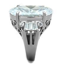 Load image into Gallery viewer, TK1747 - High polished (no plating) Stainless Steel Ring with AAA Grade CZ  in Clear