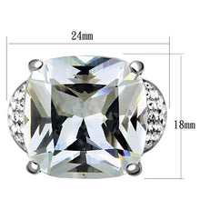 Load image into Gallery viewer, TK1748 - High polished (no plating) Stainless Steel Ring with AAA Grade CZ  in Clear