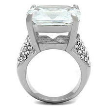 Load image into Gallery viewer, TK1748 - High polished (no plating) Stainless Steel Ring with AAA Grade CZ  in Clear