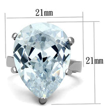 Load image into Gallery viewer, TK1750 - High polished (no plating) Stainless Steel Ring with AAA Grade CZ  in Clear