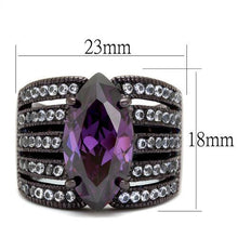 Load image into Gallery viewer, TK1752DC - IP Dark Brown (IP coffee) Stainless Steel Ring with AAA Grade CZ  in Amethyst