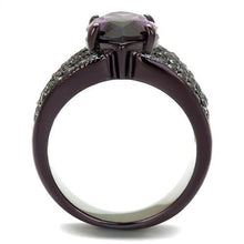 Load image into Gallery viewer, TK1752DC - IP Dark Brown (IP coffee) Stainless Steel Ring with AAA Grade CZ  in Amethyst