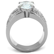 Load image into Gallery viewer, TK1752 - High polished (no plating) Stainless Steel Ring with AAA Grade CZ  in Clear