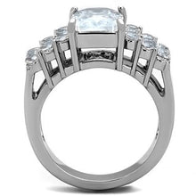 Load image into Gallery viewer, TK1753 - High polished (no plating) Stainless Steel Ring with AAA Grade CZ  in Clear