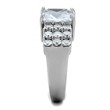 Load image into Gallery viewer, TK1753 - High polished (no plating) Stainless Steel Ring with AAA Grade CZ  in Clear