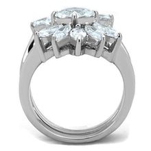 Load image into Gallery viewer, TK1756 - High polished (no plating) Stainless Steel Ring with AAA Grade CZ  in Clear