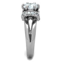 Load image into Gallery viewer, TK1757 - High polished (no plating) Stainless Steel Ring with AAA Grade CZ  in Clear