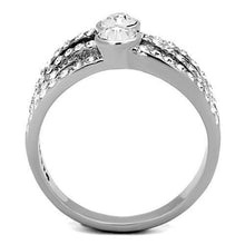 Load image into Gallery viewer, TK1758 - High polished (no plating) Stainless Steel Ring with Top Grade Crystal  in Clear