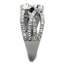 Load image into Gallery viewer, TK1758 - High polished (no plating) Stainless Steel Ring with Top Grade Crystal  in Clear