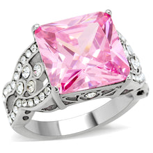 Load image into Gallery viewer, TK175 - High polished (no plating) Stainless Steel Ring with AAA Grade CZ  in Rose