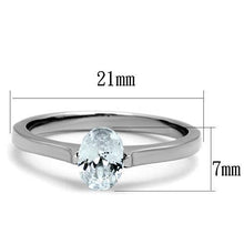 Load image into Gallery viewer, TK1762 - High polished (no plating) Stainless Steel Ring with AAA Grade CZ  in Clear