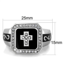 Load image into Gallery viewer, TK1766 - High polished (no plating) Stainless Steel Ring with AAA Grade CZ  in Clear