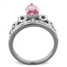 Load image into Gallery viewer, TK1771 - High polished (no plating) Stainless Steel Ring with AAA Grade CZ  in Rose