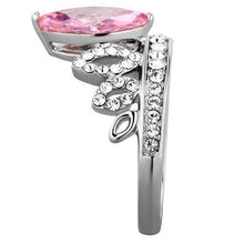 Load image into Gallery viewer, TK1771 - High polished (no plating) Stainless Steel Ring with AAA Grade CZ  in Rose