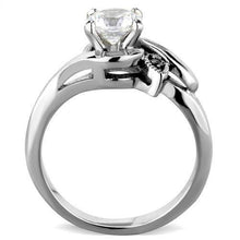 Load image into Gallery viewer, TK1776 - High polished (no plating) Stainless Steel Ring with AAA Grade CZ  in Clear