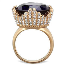 Load image into Gallery viewer, TK1786 - IP Rose Gold(Ion Plating) Stainless Steel Ring with AAA Grade CZ  in Amethyst