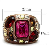 Load image into Gallery viewer, TK1790LC - IP Coffee light Stainless Steel Ring with AAA Grade CZ  in Ruby