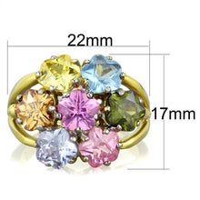 Load image into Gallery viewer, TK1791 - Two-Tone IP Gold (Ion Plating) Stainless Steel Ring with Assorted  in Multi Color