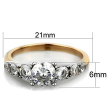 Load image into Gallery viewer, TK1794 - Two-Tone IP Rose Gold Stainless Steel Ring with AAA Grade CZ  in Clear