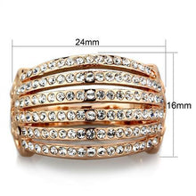 Load image into Gallery viewer, TK1797 - IP Rose Gold(Ion Plating) Stainless Steel Ring with Top Grade Crystal  in Clear