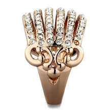 Load image into Gallery viewer, TK1797 - IP Rose Gold(Ion Plating) Stainless Steel Ring with Top Grade Crystal  in Clear