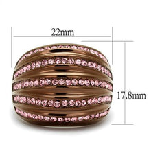 Load image into Gallery viewer, TK1789LC - IP Coffee light Stainless Steel Ring with Top Grade Crystal  in Light Rose