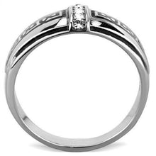 Load image into Gallery viewer, TK1801 - High polished (no plating) Stainless Steel Ring with Top Grade Crystal  in Clear