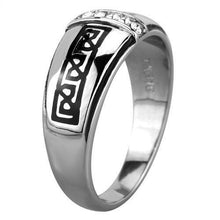 Load image into Gallery viewer, TK1801 - High polished (no plating) Stainless Steel Ring with Top Grade Crystal  in Clear