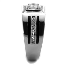 Load image into Gallery viewer, TK1814 - High polished (no plating) Stainless Steel Ring with AAA Grade CZ  in Clear