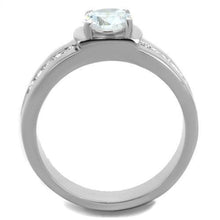 Load image into Gallery viewer, TK1816 - High polished (no plating) Stainless Steel Ring with AAA Grade CZ  in Clear