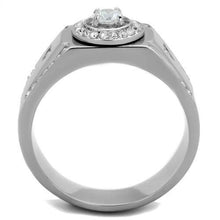 Load image into Gallery viewer, TK1819 - High polished (no plating) Stainless Steel Ring with AAA Grade CZ  in Clear