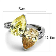 Load image into Gallery viewer, TK1820 - High polished (no plating) Stainless Steel Ring with AAA Grade CZ  in Multi Color